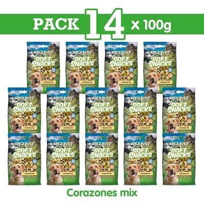 Pack 14 Corazones mix 100gr
