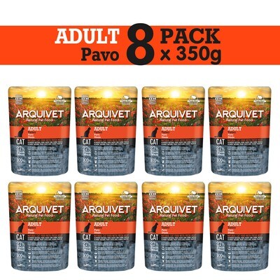 PACK 8 bolsas Arquivet Cat Adult Turkey 350gr