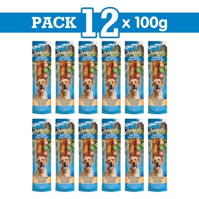 Pack 12 Snacks Twist con pato enrollado 24cm 100 g