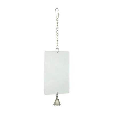 Juguete Espejo met�lico con campana para p�jaros 9x1x33 cm