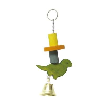 Juguete con dinosaurio y campana para p�jaros 24 cm