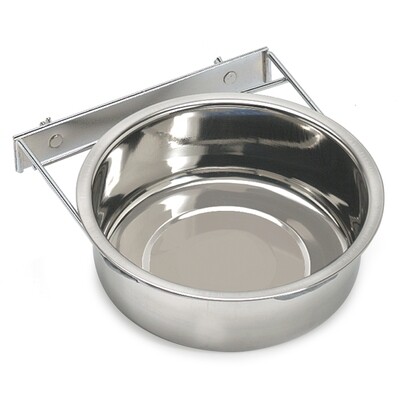 Comedero inoxidable fijaci�n met�lica - 2,80 ml / 22,5 cm