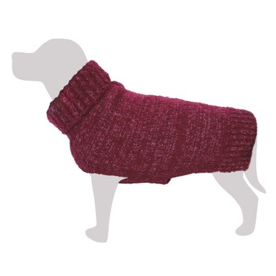 Jersey de punto jaspeado burdeos - L/35cm