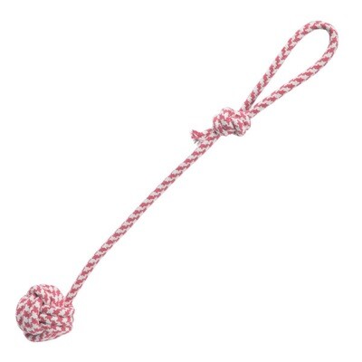 Pelota con tirador doble nudo rosa