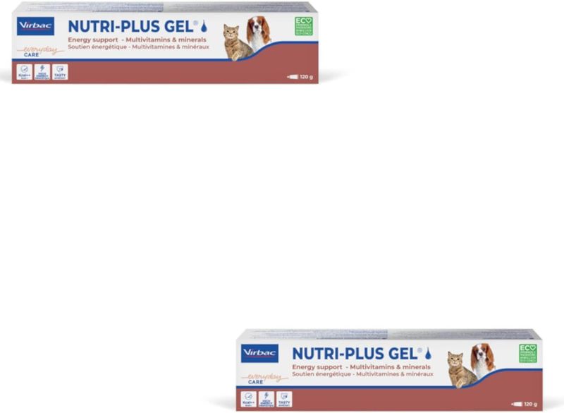 Virbac Nutri-Plus Gel | Paquete Doble | 2 x 120 g | Alimento complementario para Perros y Gatos para convalecencia | Estimulante del apetito, Portador de energía Altamente Concentrado Virbac Nutri-Plus Gel | Paquete Doble | 2 x 120 g | Alimento complementario para Perros y Gatos para convalecencia | Estimulante del apetito, Portador de energía Altamente Concentrado