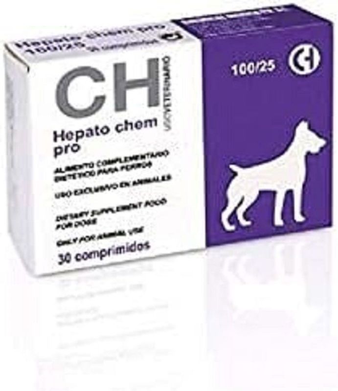Hepato Chem Pro 100/25 para Perros con insuficiencia hepática 30 Comprimidos