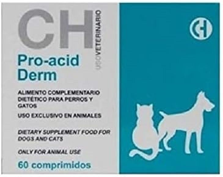 Chemical Pro Acid Derm para la caída de Pelo en Perros y Gatos - 60 Comprimidos
