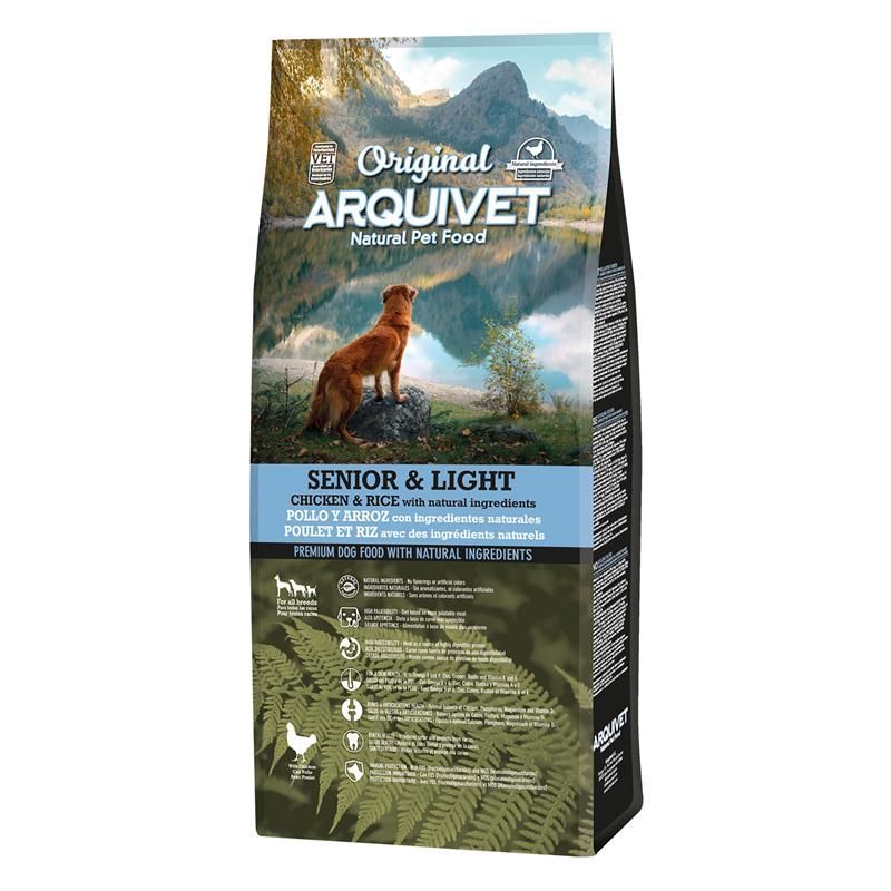 Arquivet-Original - Senior & Light - Pienso para perros adultos - Pollo y arroz - 12 Kg