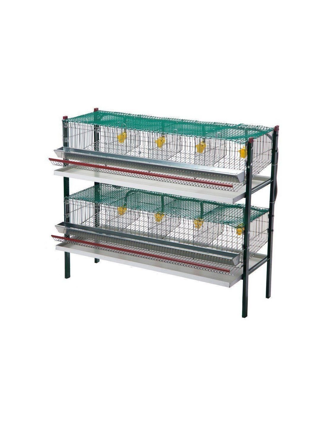 Bateria de Jaulas para Codornices 8 departamentos 105x47x90 cm