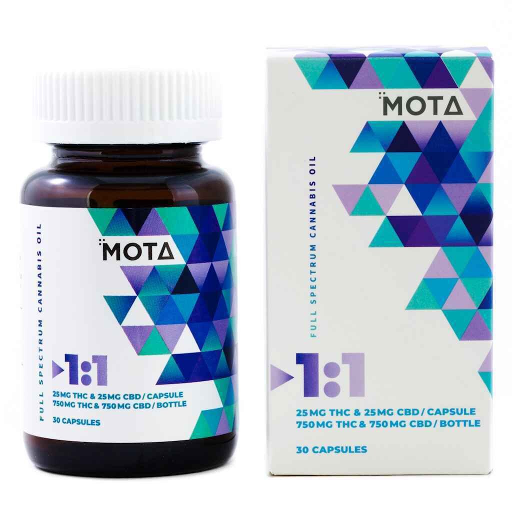 Mota THC:CBD 1:1 Capsules 25 mg | 25 mg