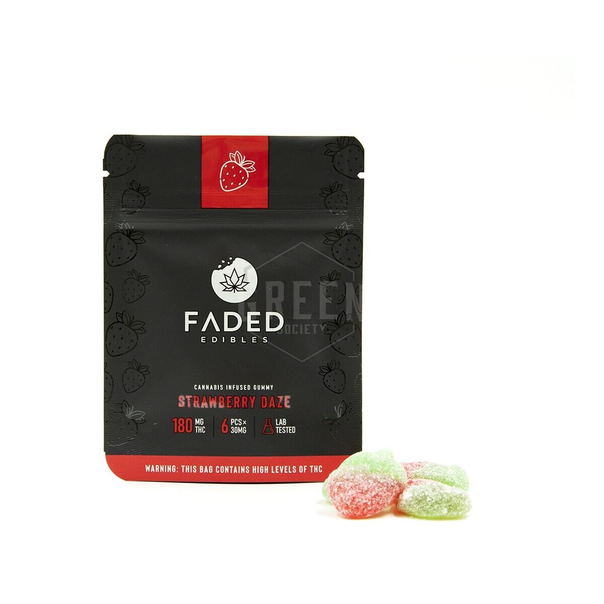 Faded Cannabis Co. 180mg Gummies, Flavour: Strawberry Daze