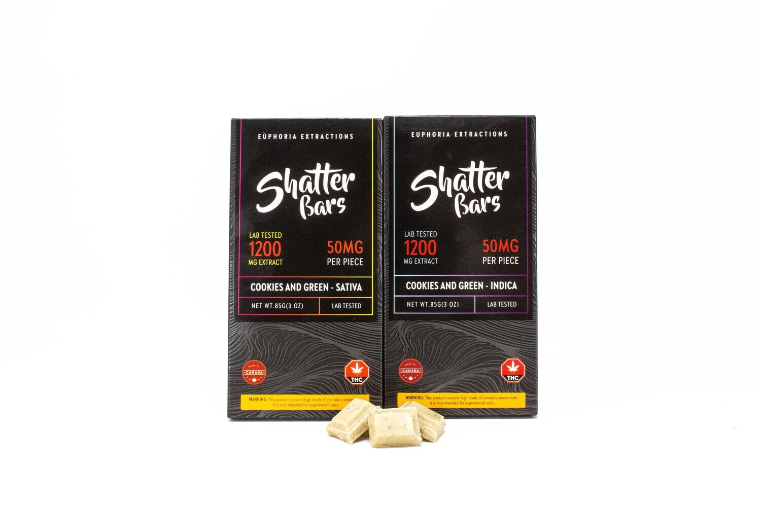 Euphoria Extractions 1200MG Cookies and Green Shatter Bar