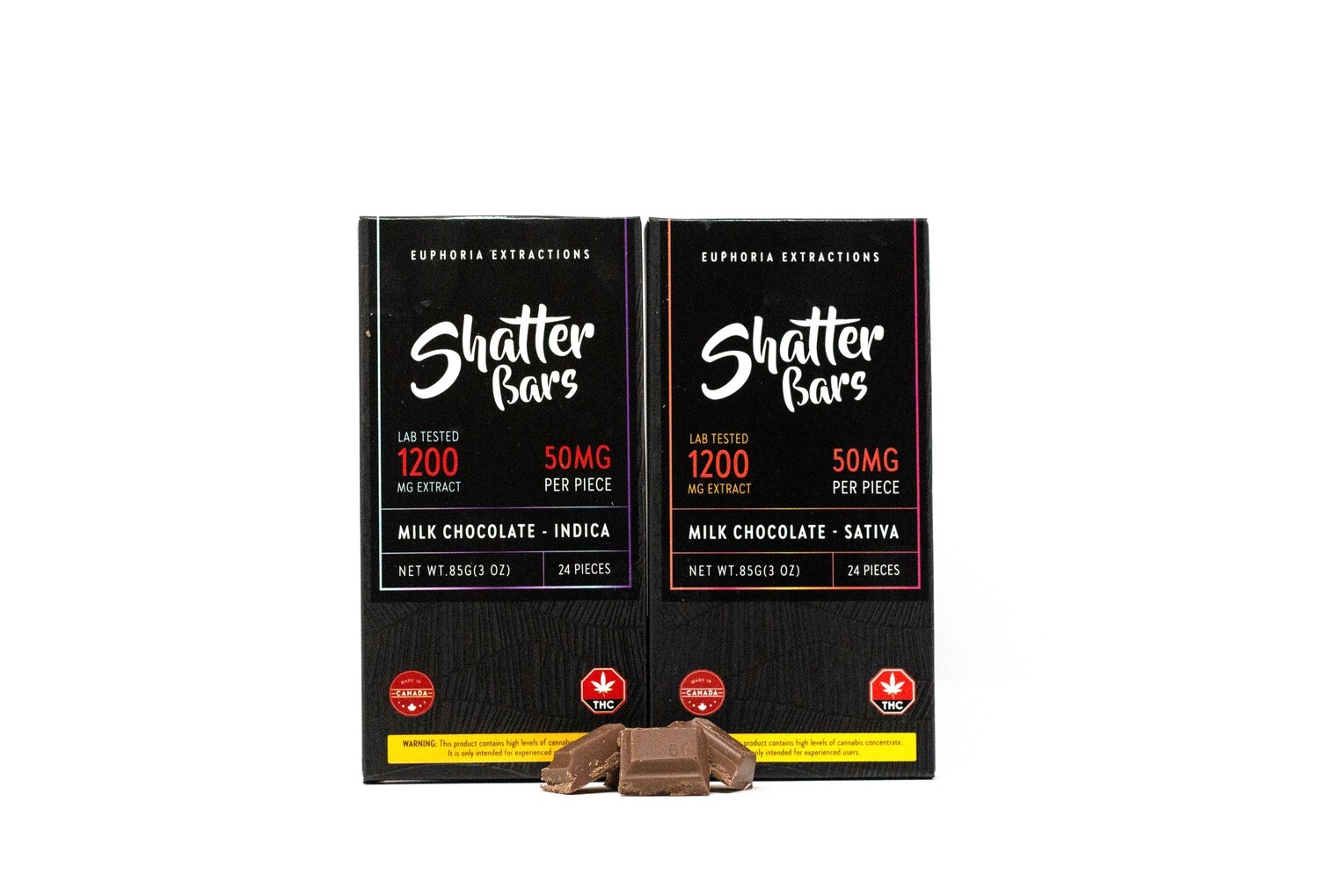 Euphoria Extractions 1200MG Milk Chocolate Shatter Bar