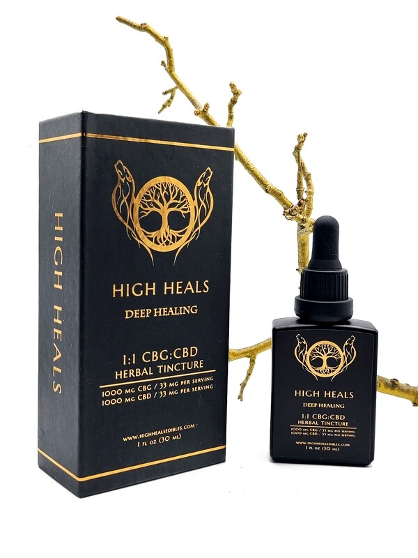 High Heals Edibles - 1000 MG - CBG:CBD Deep Healing Tincture
