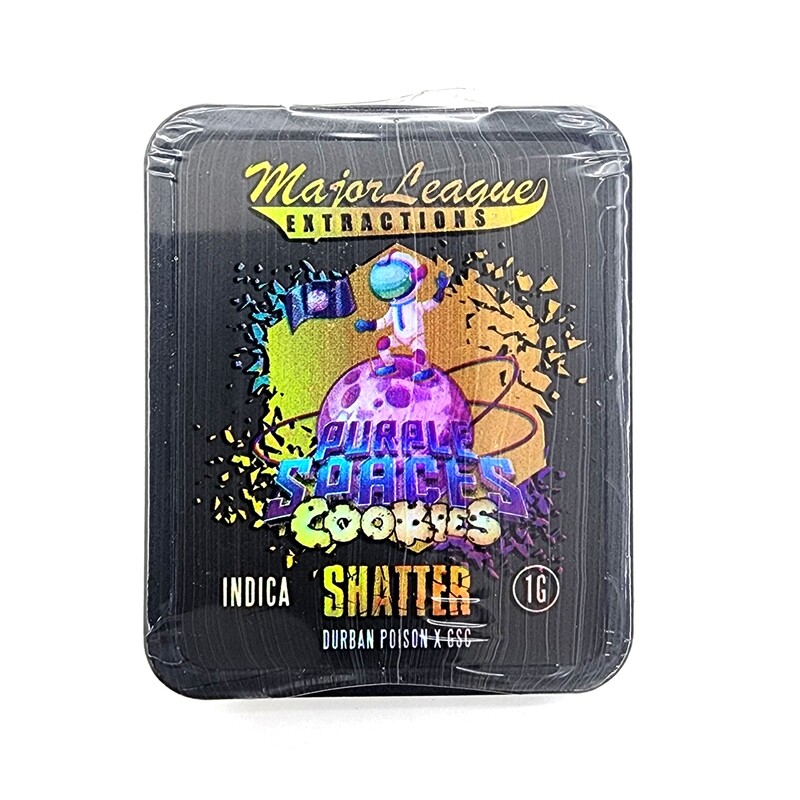 Major League Extractions Purple Space Cookies Indica Shatter