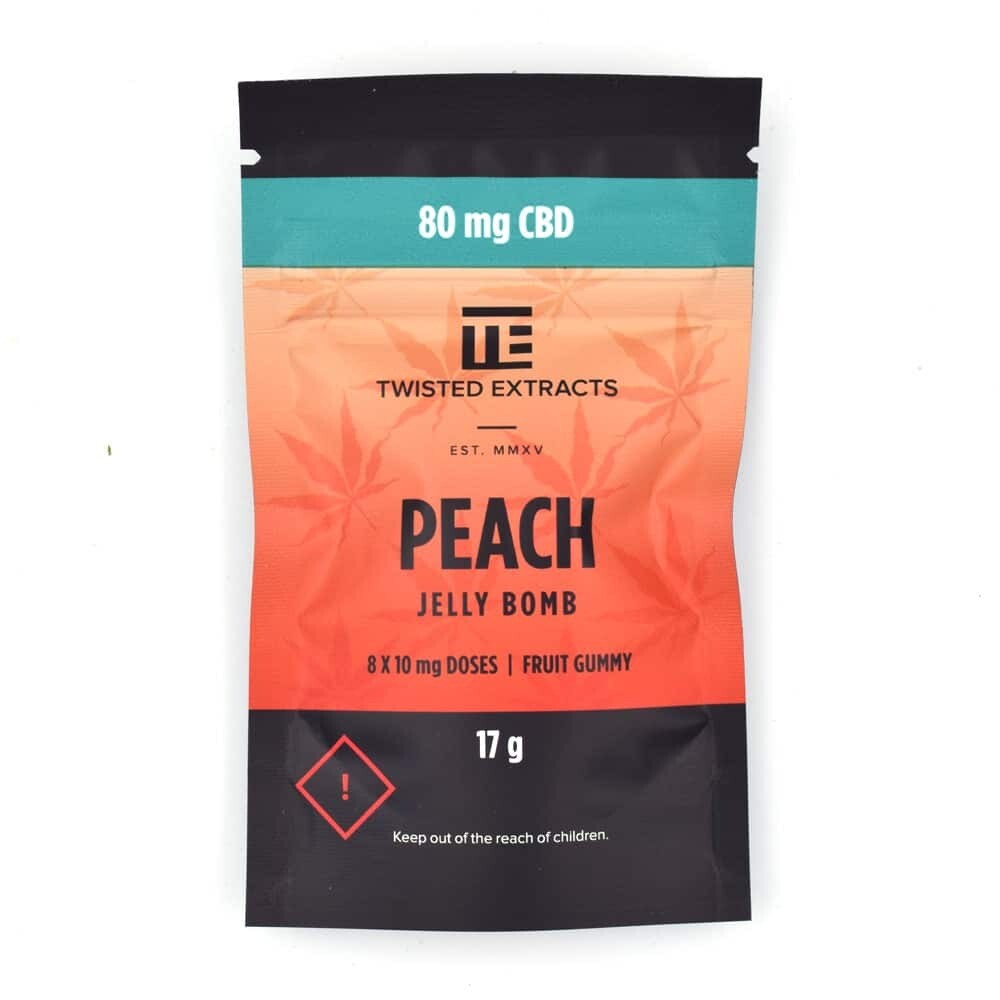 Twisted Extracts CBD Jelly Bombs - 80 MG CBD, Flavour: Peach