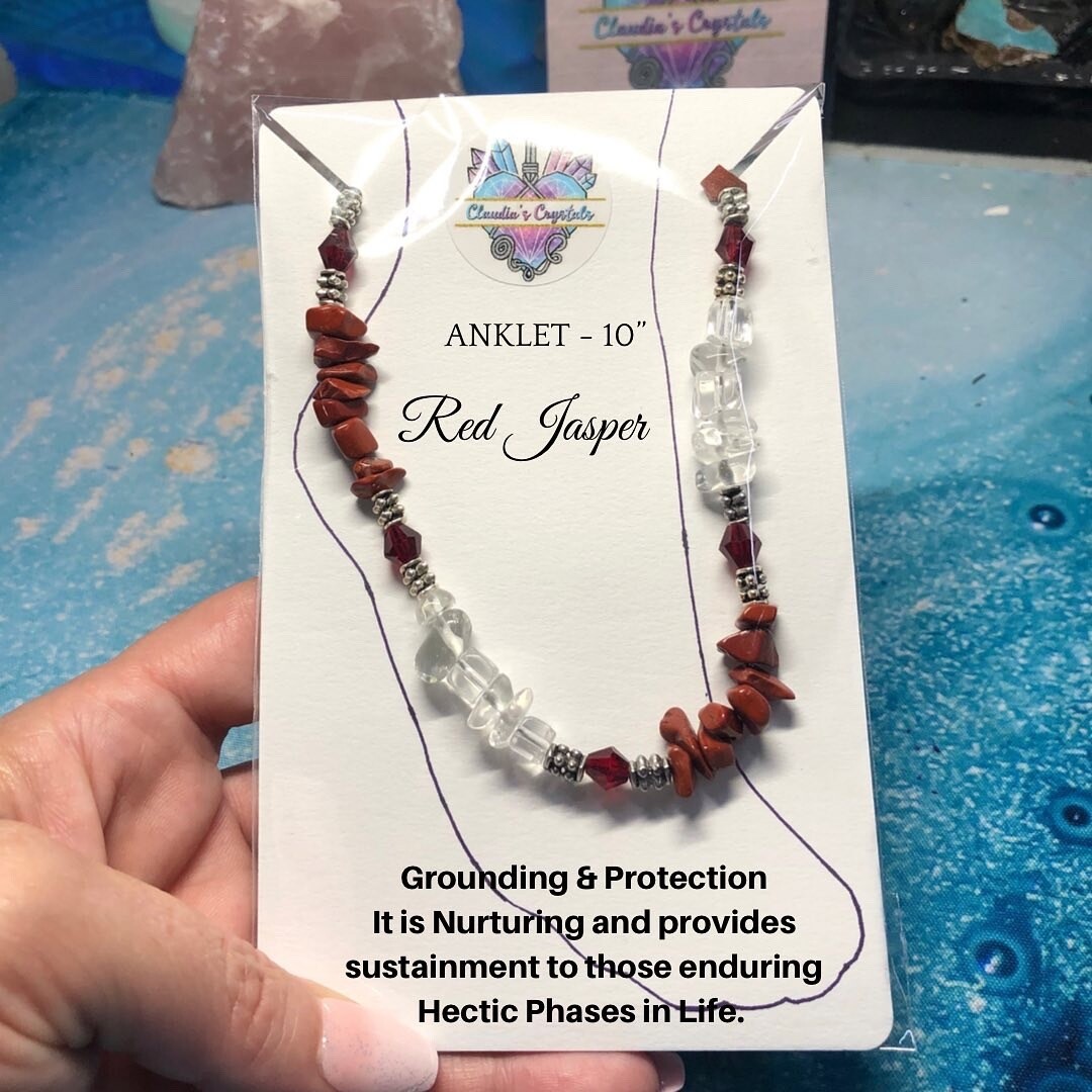 RED JASPER - Anklet 10” - Protection, Courage, Endurance