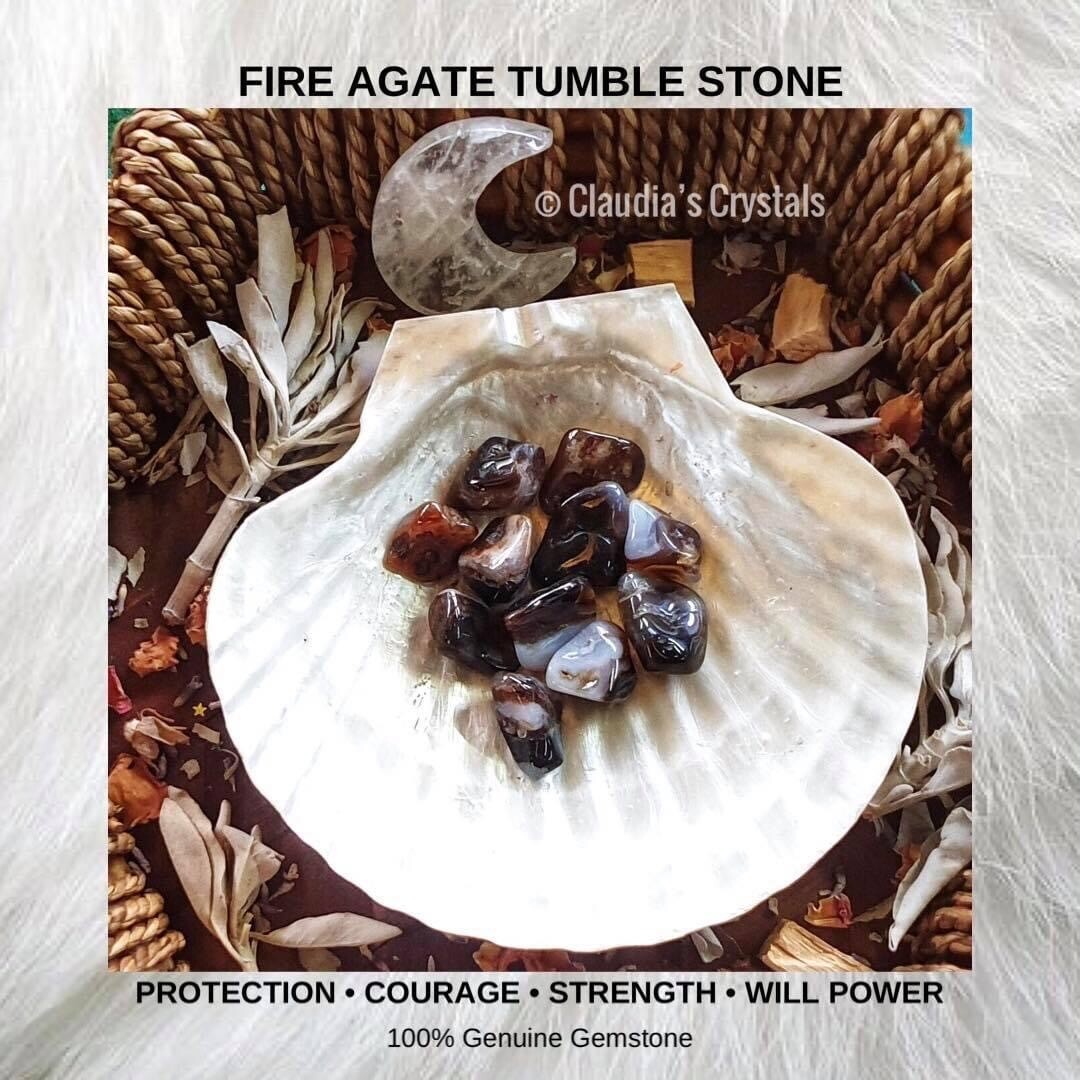 FIRE AGATE - Tumbled Stone - Medium