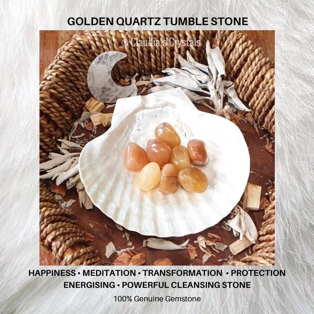GOLDEN YELLOW QUARTZ - (Med)