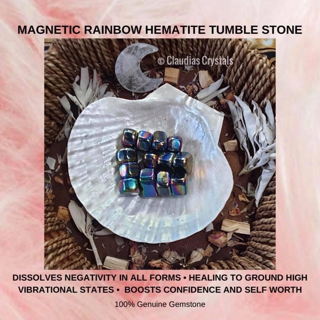 RAINBOW MAGNETIC HEMATITE - CUBE