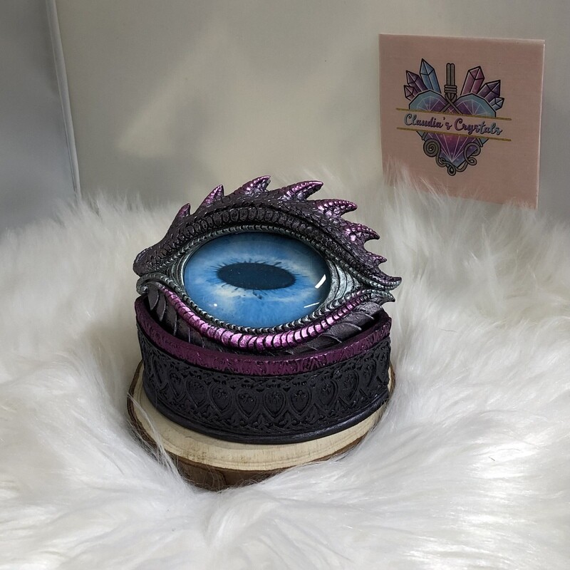 RESIN DRAGON EYE MAGNETIC TRINKET BOX