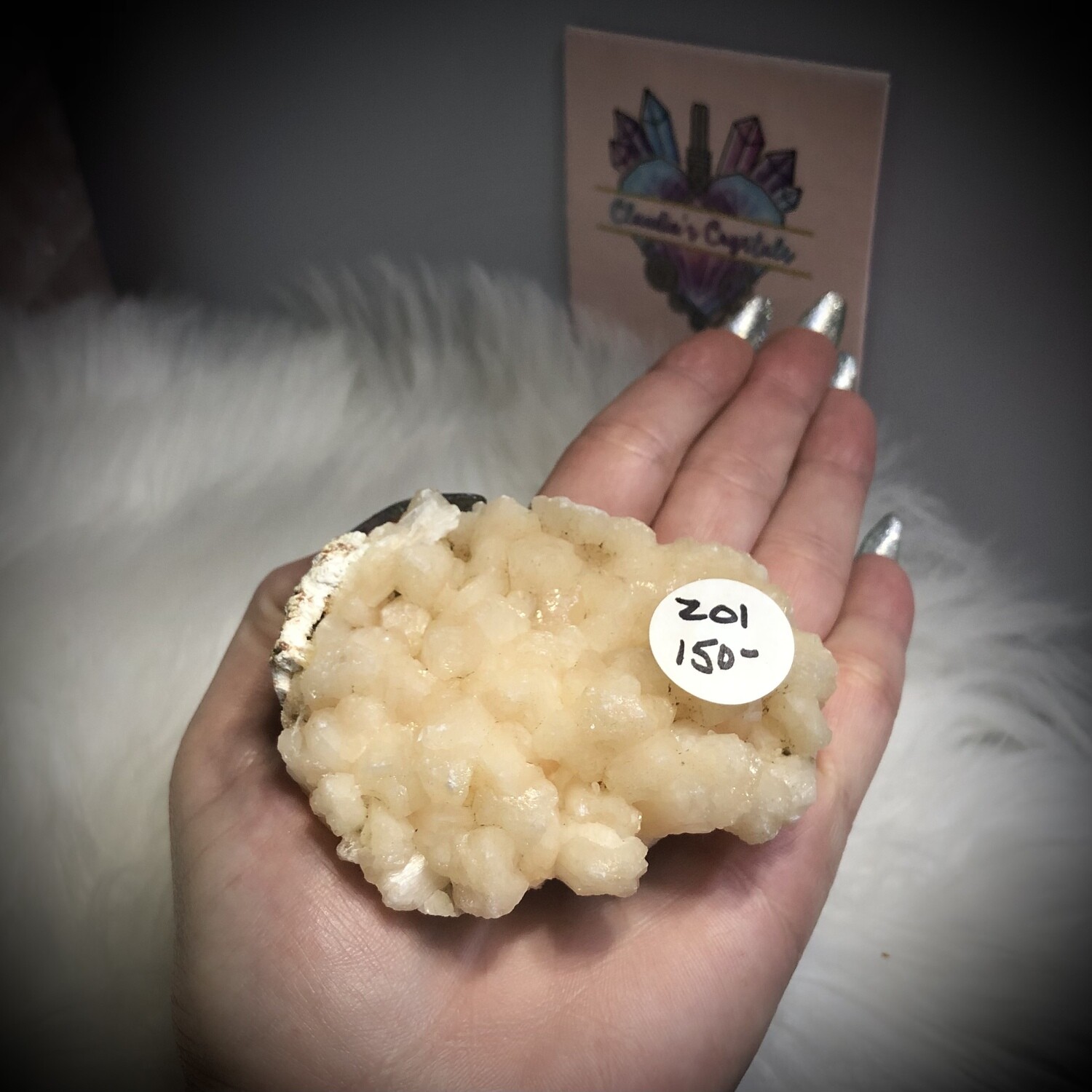 ZEOLITE SPECIMEN - PEACH STILBITE - 3&quot; - India