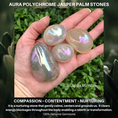 AURA POLYCHROME JASPER - PALM STONES - (3.5 - 4cm)