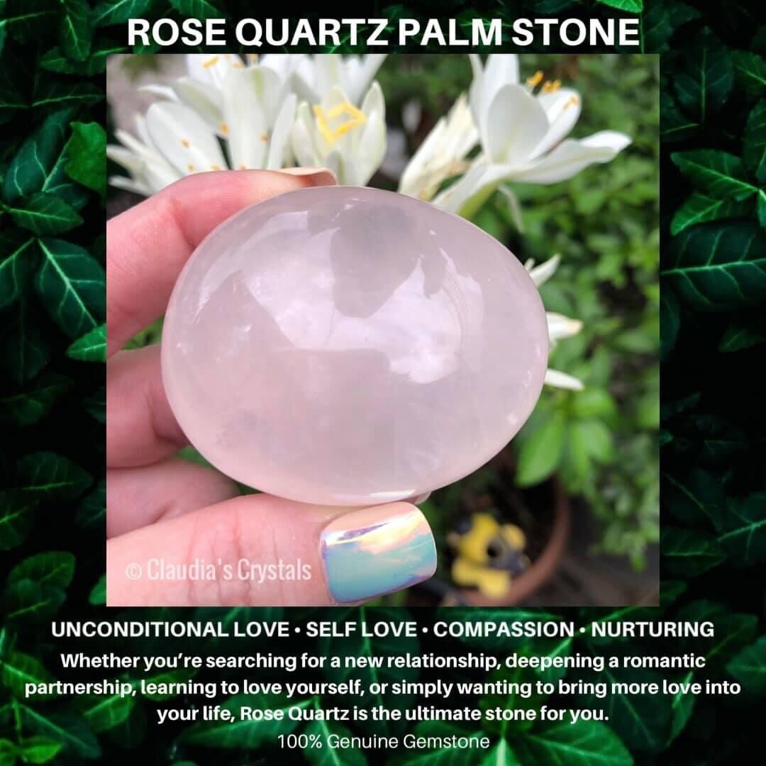 ROSE QUARTZ - PALM STONE - 6cm - Love, Peace, Comforting