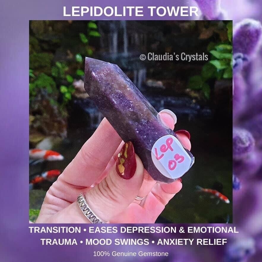 LEPIDOLITE - TOWER - 7cm - Transition, Stress Relief, Uplifting