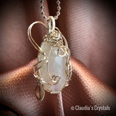 RAINBOW MOONSTONE (faceted) - Sterling Silver - Gemstone Crystal Therapy Pendant