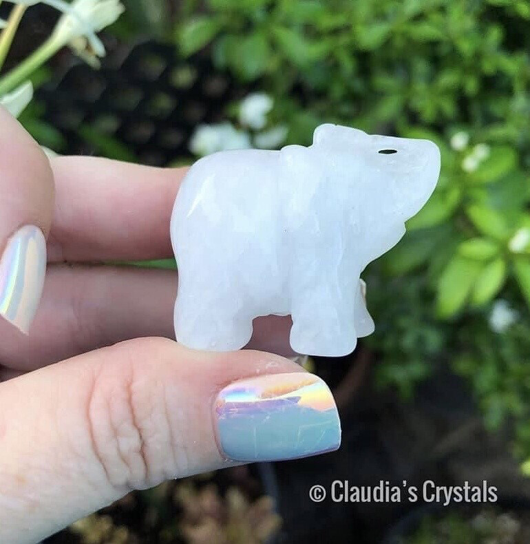 WHITE JADE ELEPHANT - 1.5&quot;