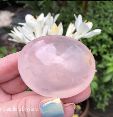 ROSE QUARTZ - PALM STONE - Love, Peace, Comforting