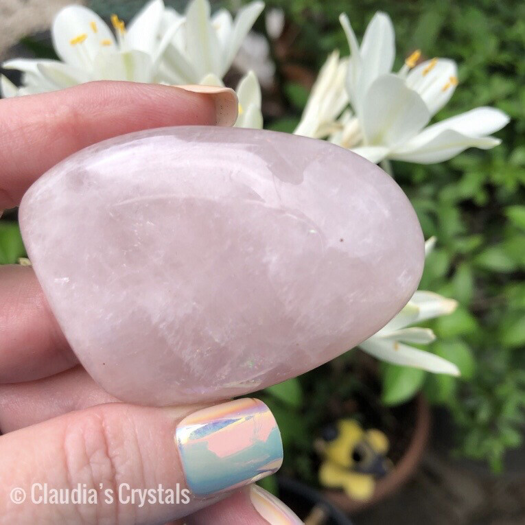 ROSE QUARTZ - PALM STONE - 5.6cm - Love, Peace, Comforting
