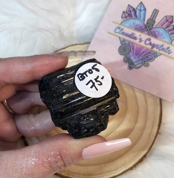 BLACK TOURMALINE LOG - 4cm - Protection, Grounding, Energizing