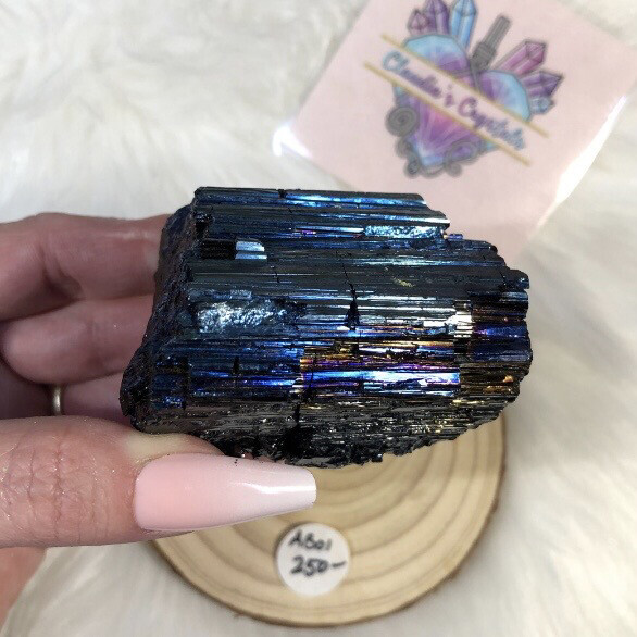 COBALT AURA BLACK TOURMALINE LOG - 6cm
