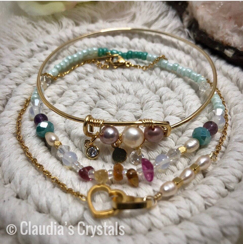 FEMININE POWER - Stackable Bracelets - Inner Strength, Courage, Self-love, Emotional Support