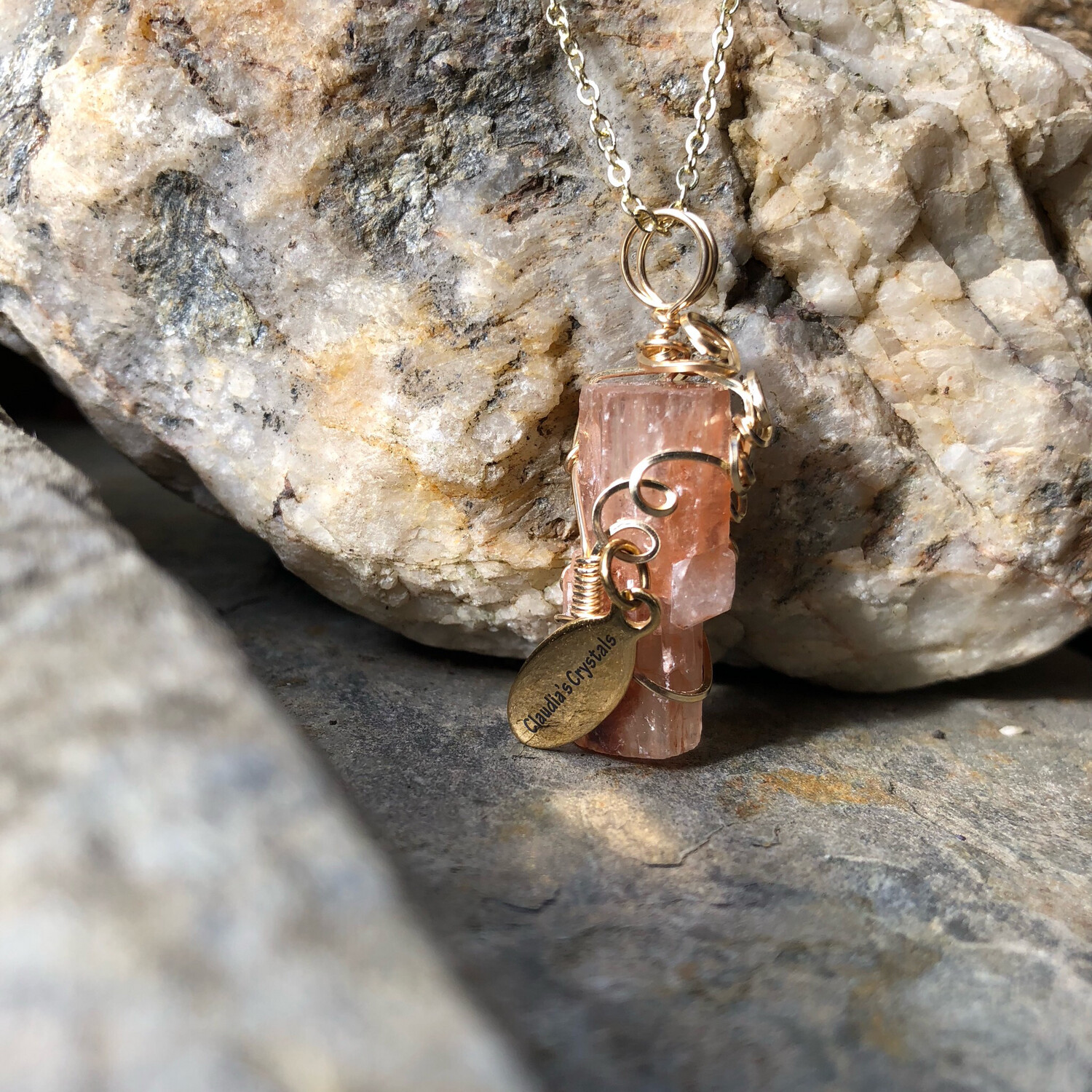 RED ARAGONITE (Raw) - 14k Gold Filled Pendant