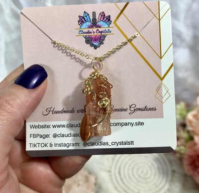 RED ARAGONITE (Raw) - 14k Gold Filled Pendant