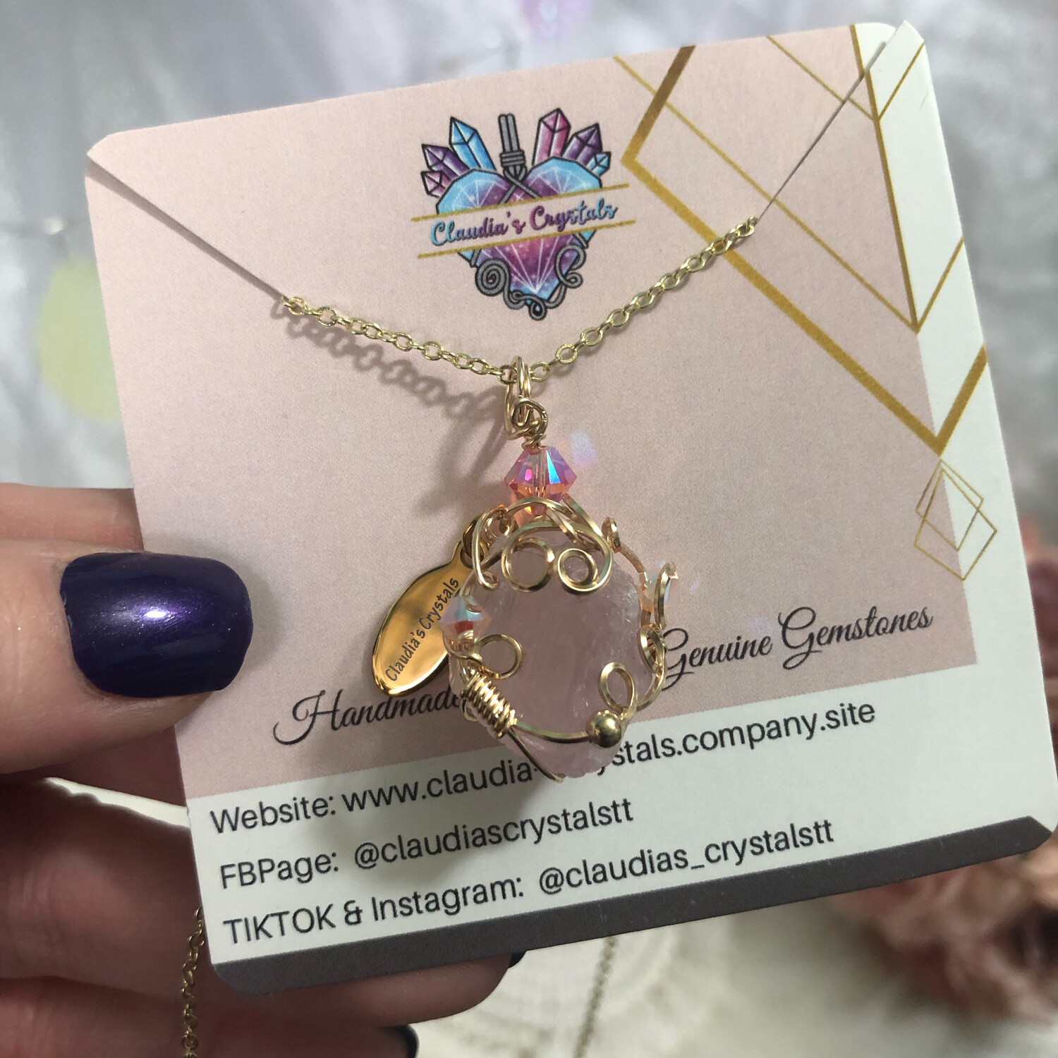 RAW PINK KUNZITE - 14k Gold Filled Pendant - Love, Healing, Soothing, Peace