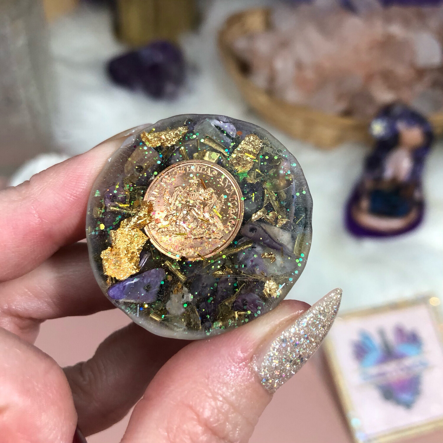 POCKET ORGONITE - Energy Filter - Charoite (only found In Russia)