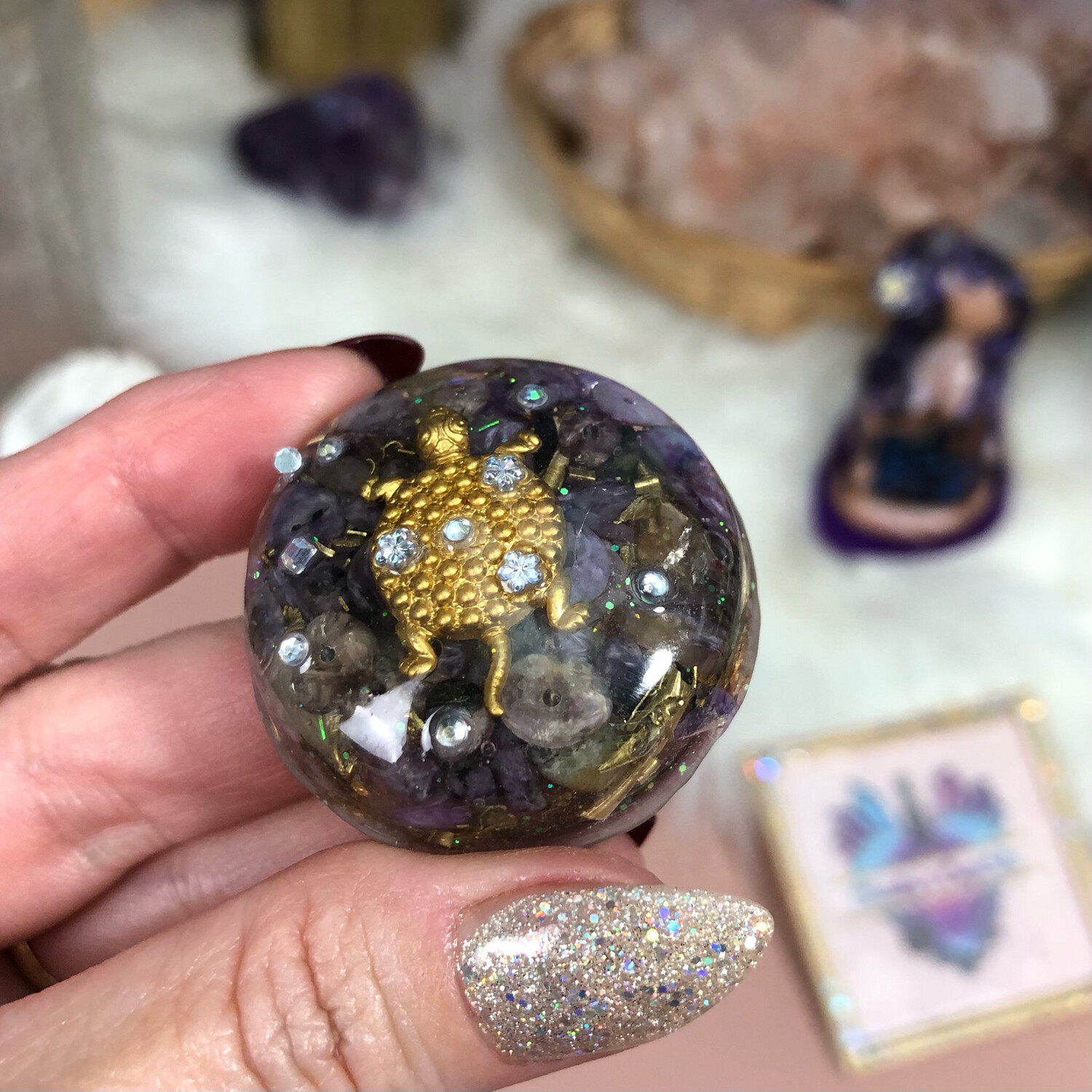 POCKET ORGONITE - Energy Filter - Charoite (only found In Russia)