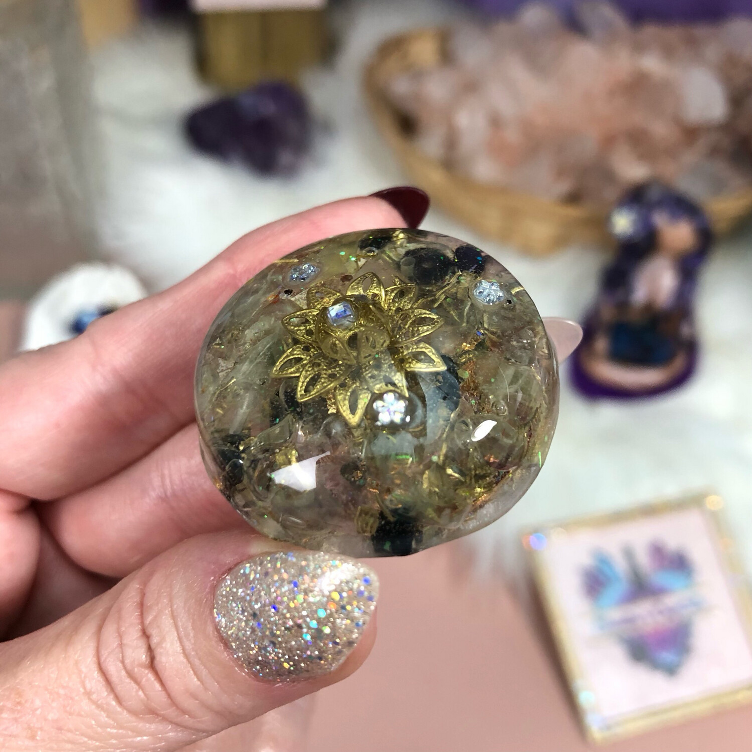 POCKET ORGONITE - Energy Filter - Rainbow Fluorite