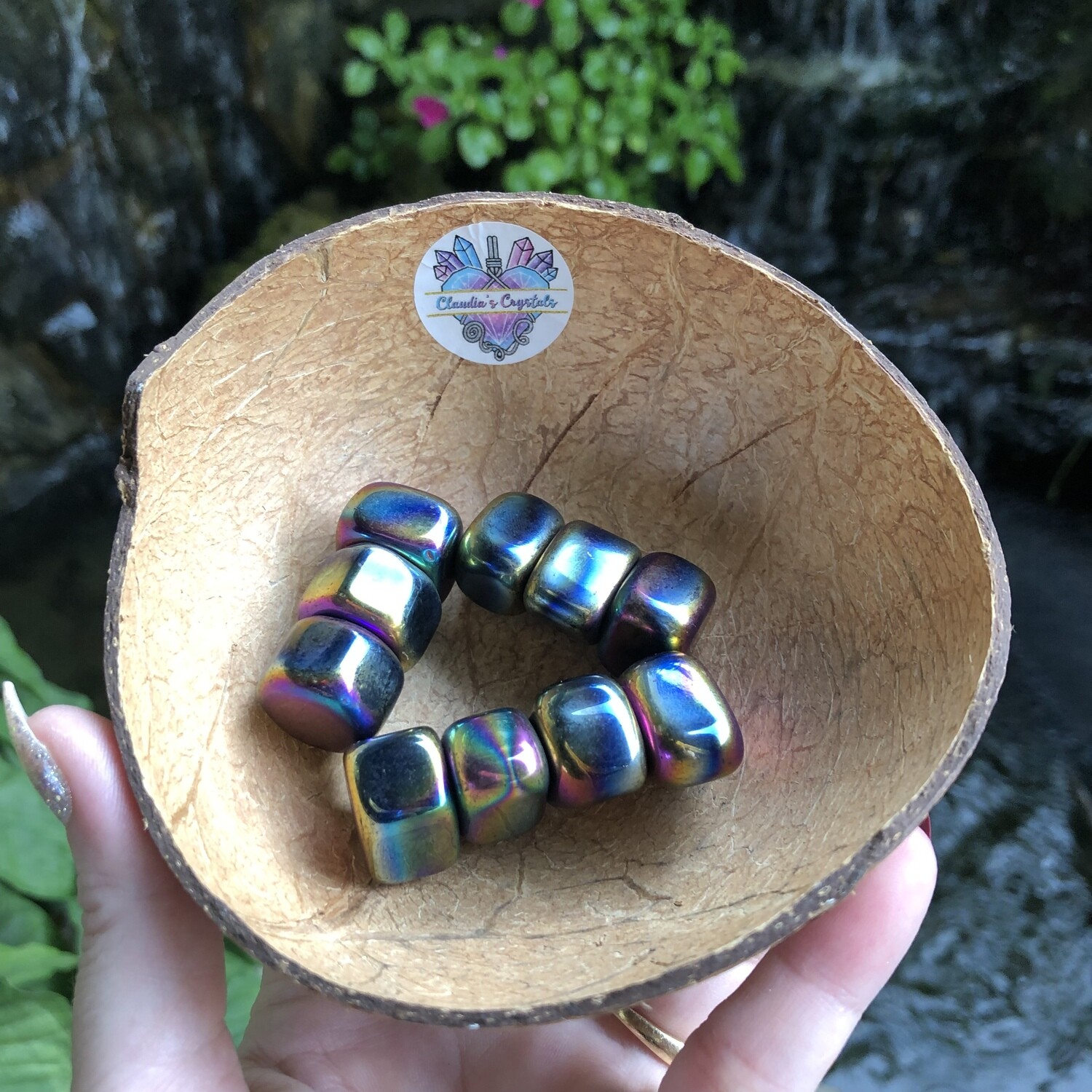 RAINBOW MAGNETIC HEMATITE - CUBE