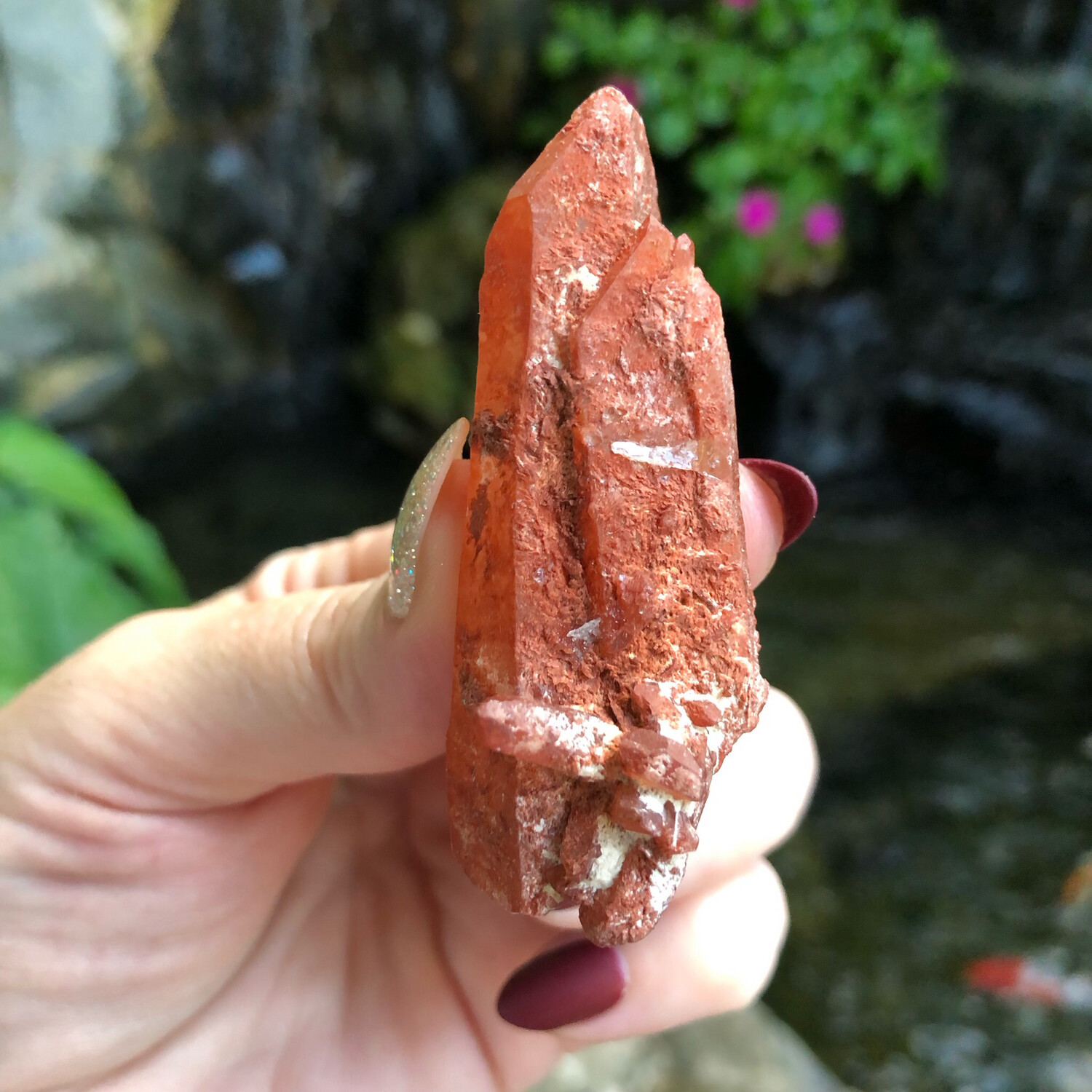 MOROCCAN RED DRAGON QUARTZ POINT - (Lg)