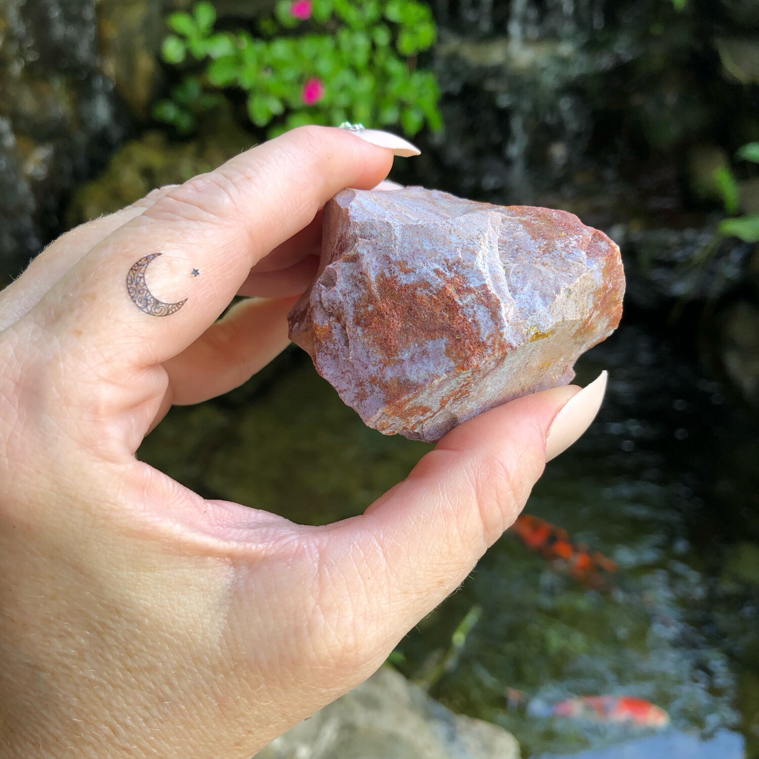PINK JASPER - Natural Raw Stone - PALM SIZE