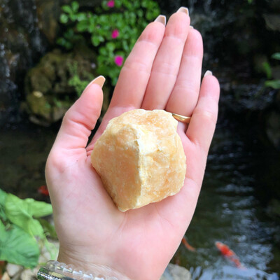 ORANGE CALCITE - PALM SIZED CHUNK