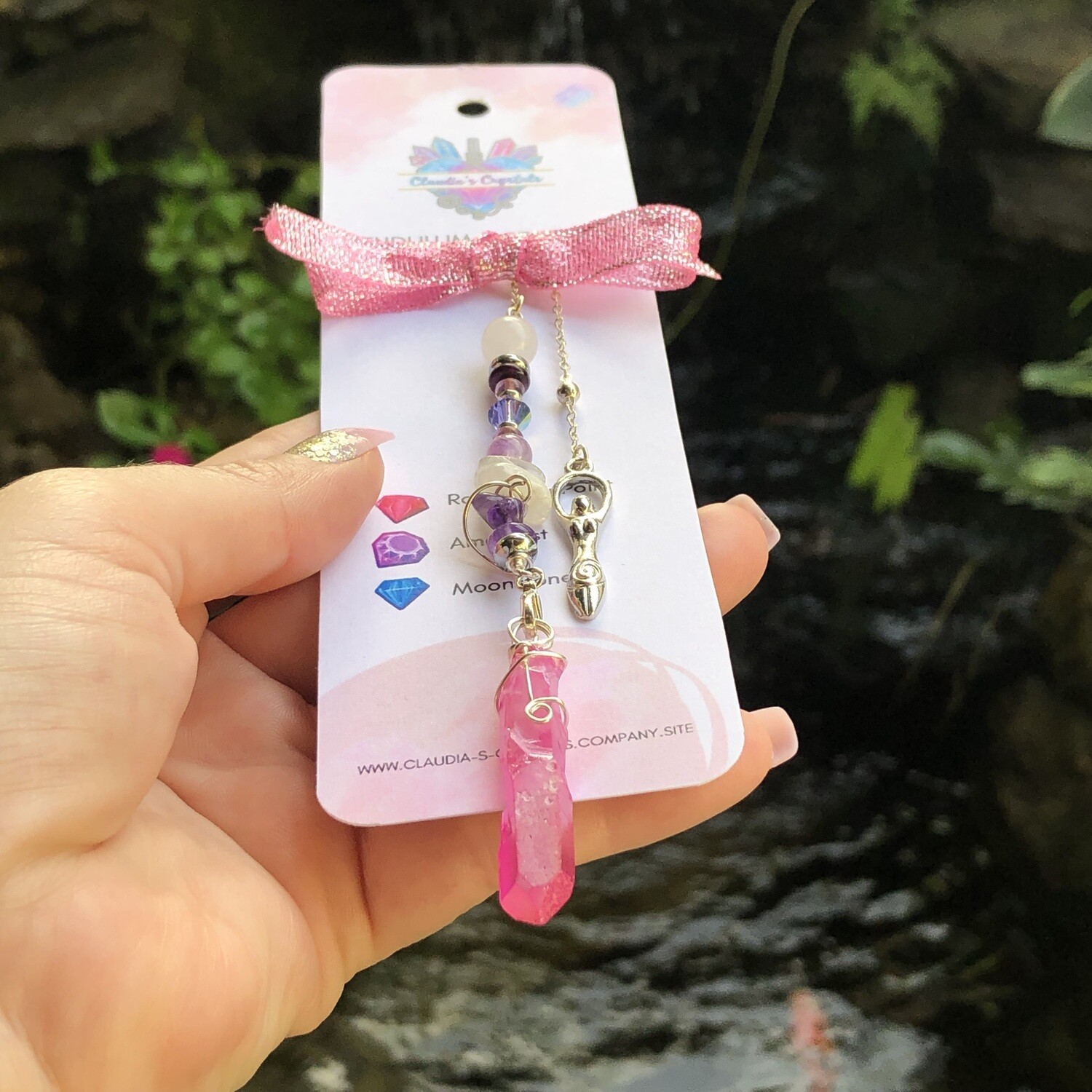 PENDULUM &amp; PENDANT - Rose Aura Quartz Point