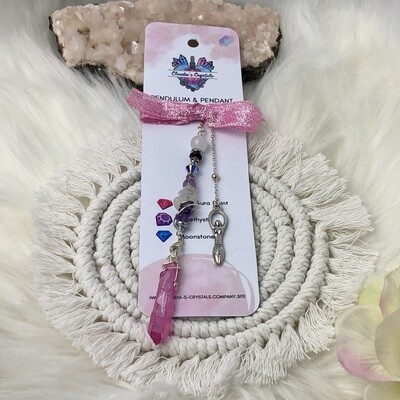 PENDULUM &amp; PENDANT - Rose Aura Quartz Point