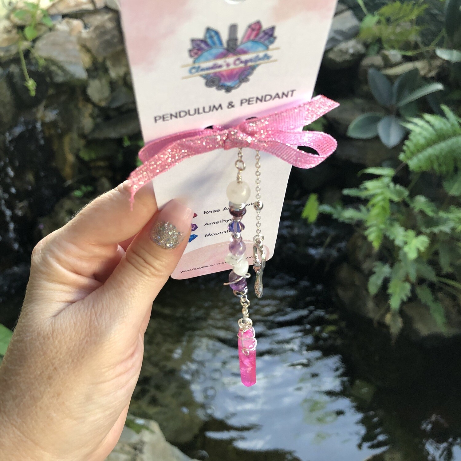 PENDULUM &amp; PENDANT - Rose Aura Quartz Point