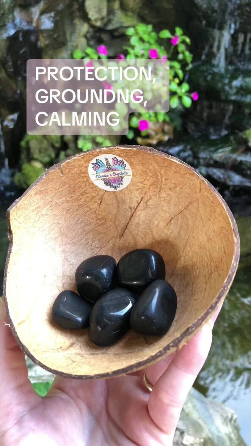 BLACK AGATE - Tumbled Stone – Medium